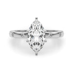 LUMEO Marquise Solitaire Diamond Engagement Ring Angle View in Platinum 
