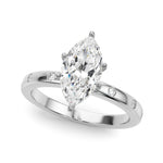 LUMEO Marquise Solitaire Diamond Engagement Ring Front View in Platinum 