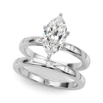 LUMEO Marquise Solitaire Diamond Engagement Ring Set in Platinum 