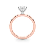 LUMEO Marquise Solitaire Diamond Engagement Ring Side View in 18k Solid Rose Gold 