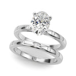 LUMEO Oval Solitaire Diamond Engagement Ring Set in Platinum 
