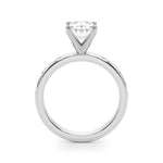 LUMEO Oval Solitaire Diamond Engagement Ring Side View in Platinum 
