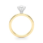 LUMEO Pear Solitaire Diamond Engagement Ring Side View in 18k Solid Yellow Gold 