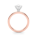 LUMEO Pear Solitaire Diamond Engagement Ring Side View in 18k Solid Rose Gold 