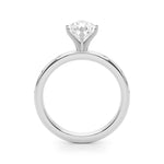 LUMEO Pear Solitaire Diamond Engagement Ring Side View in Platinum 