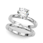 LUMEO Round Solitaire Diamond Engagement Ring Set in Platinum 