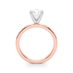 LUMEO Round Solitaire Diamond Engagement Ring Side View in 18k Solid Rose Gold 