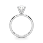 LUMEO Round Solitaire Diamond Engagement Ring Side View in Platinum 