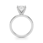 LUMEO Princess Solitaire Diamond Engagement Ring Side View in Platinum 