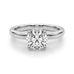 LUMEO Round Hidden Halo Diamond Engagement Ring Angle View in Platinum 