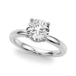 LUMEO Round Hidden Halo Diamond Engagement Ring Front View in Platinum 
