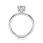LUMEO Round Hidden Halo Diamond Engagement Ring Side View in Platinum 