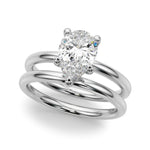 LUMEO Pear Solitaire Diamond Engagement Ring Set in Platinum 