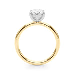 LUMEO Pear Solitaire Diamond Engagement Ring Side View in 18k Solid Yellow Gold 