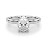 LUMEO Oval Solitaire Diamond Engagement Ring Angle View in Platinum 