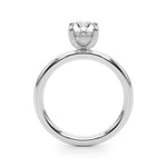 LUMEO Oval Solitaire Diamond Engagement Ring Side View in Platinum 