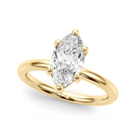 LUMEO Marquise Solitaire Diamond Engagement Ring Front View in 18k Solid Yellow Gold 