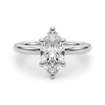 LUMEO Marquise Solitaire Diamond Engagement Ring Angle View in Platinum 