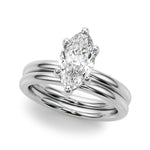 LUMEO Marquise Solitaire Diamond Engagement Ring Set in Platinum 