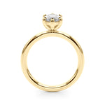 LUMEO Marquise Solitaire Diamond Engagement Ring Side View in 18k Solid Yellow Gold 