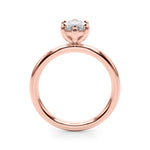 LUMEO Marquise Solitaire Diamond Engagement Ring Side View in 18k Solid Rose Gold 