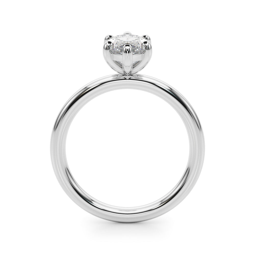 LUMEO Marquise Solitaire Diamond Engagement Ring Side View in Platinum 