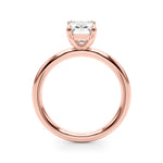 LUMEO Emerald Solitaire Diamond Engagement Ring Side View in 18k Solid Rose Gold 