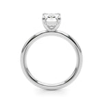 LUMEO Emerald Solitaire Diamond Engagement Ring Side View in Platinum 