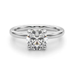 LUMEO Round Solitaire Diamond Engagement Ring Angle View in Platinum 