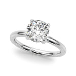 LUMEO Round Solitaire Diamond Engagement Ring Front View in Platinum 