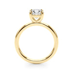 LUMEO Round Solitaire Diamond Engagement Ring Side View in 18k Solid Yellow Gold 