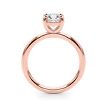 LUMEO Round Solitaire Diamond Engagement Ring Side View in 18k Solid Rose Gold 