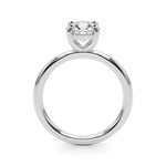 LUMEO Round Solitaire Diamond Engagement Ring Side View in Platinum 
