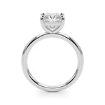 LUMEO Princess Solitaire Diamond Engagement Ring Side View in Platinum 