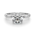 LUMEO Round Solitaire Diamond Engagement Ring Angle View in Platinum 
