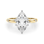 LUMEO Marquise Solitaire Diamond Engagement Ring Angle View in 18k Solid Yellow Gold 