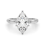 LUMEO Marquise Solitaire Diamond Engagement Ring Angle View in Platinum 