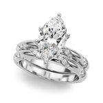 LUMEO Marquise Solitaire Diamond Engagement Ring Set in Platinum 