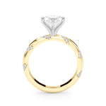LUMEO Marquise Solitaire Diamond Engagement Ring Side View in 18k Solid Yellow Gold 