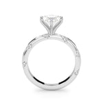 LUMEO Marquise Solitaire Diamond Engagement Ring Side View in Platinum 