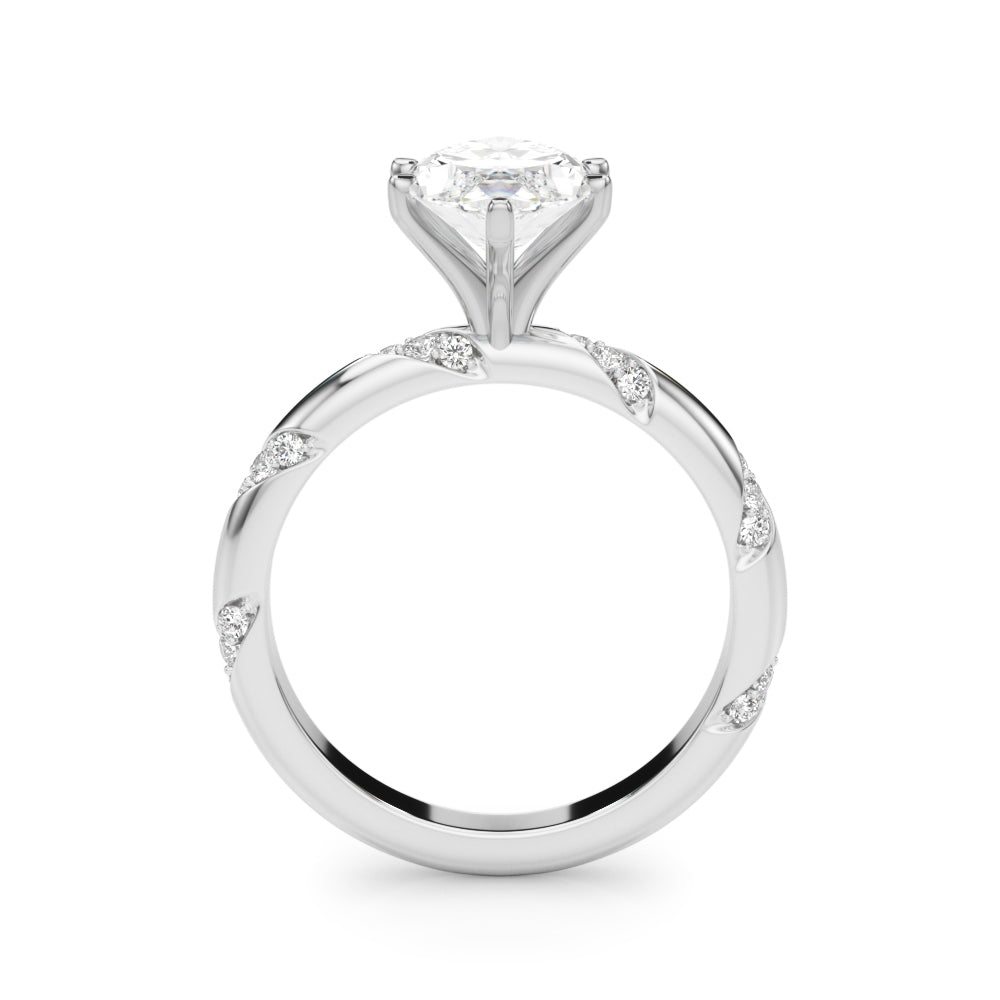 LUMEO Marquise Solitaire Diamond Engagement Ring Side View in Platinum 
