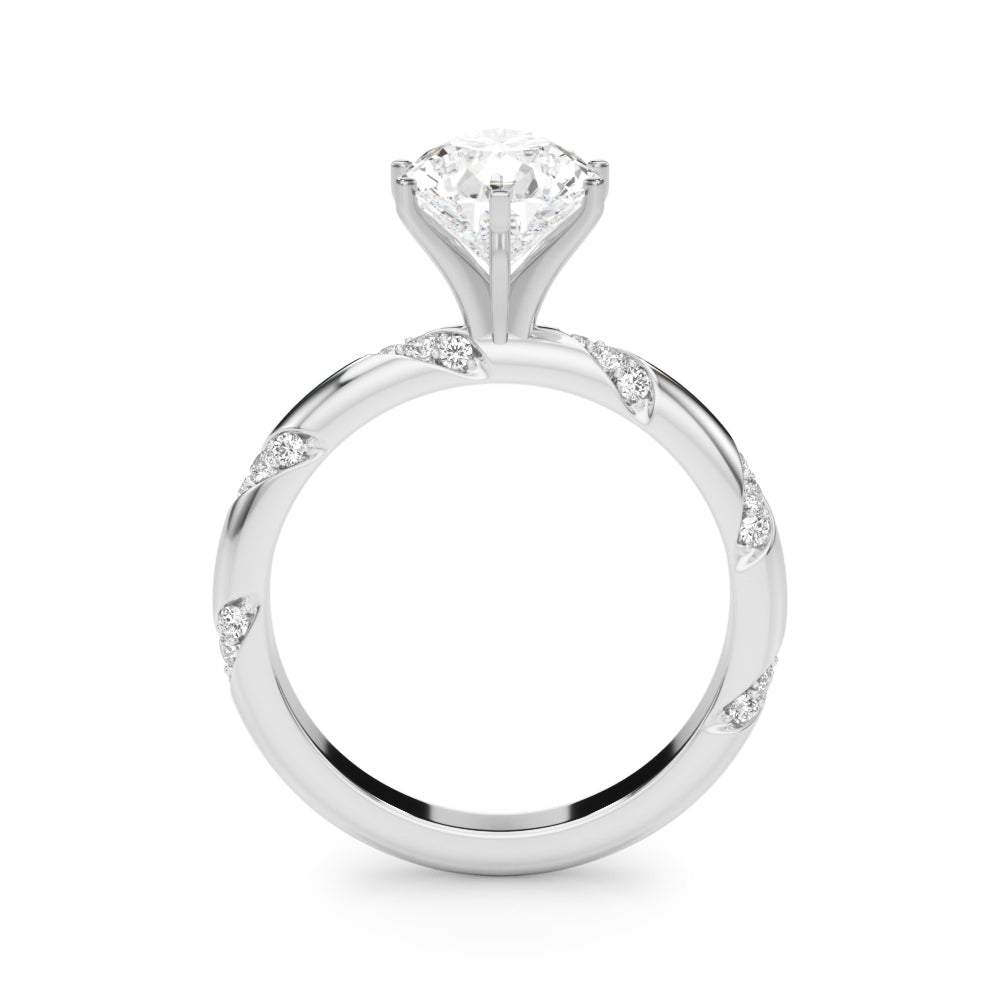 LUMEO Pear Solitaire Diamond Engagement Ring Side View in Platinum 