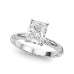 LUMEO Radiant Solitaire Diamond Engagement Ring Front View in Platinum 
