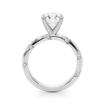 LUMEO Round Solitaire Diamond Engagement Ring Side View in Platinum 