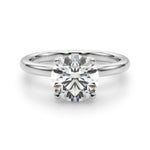 LUMEO Round Hidden Halo Diamond Engagement Ring Angle View in Platinum 