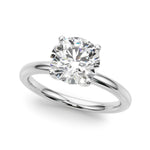 LUMEO Round Hidden Halo Diamond Engagement Ring Front View in Platinum 