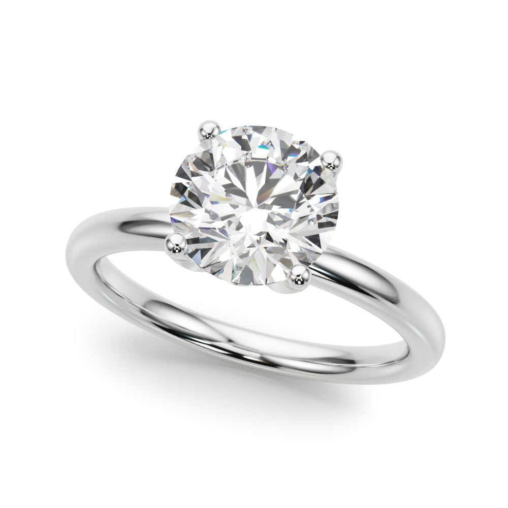 LUMEO Round Hidden Halo Diamond Engagement Ring Front View in Platinum 