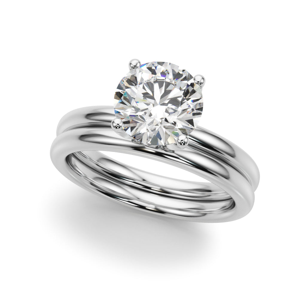LUMEO Round Hidden Halo Diamond Engagement Ring Set in Platinum 