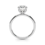 LUMEO Round Hidden Halo Diamond Engagement Ring Side View in Platinum 