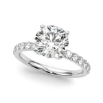 LUMEO Round Hidden Halo Diamond Engagement Ring Front View in Platinum 